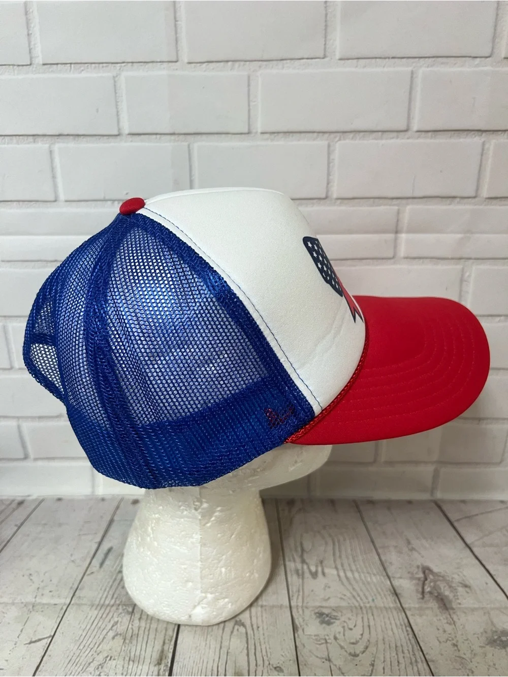 Southern Bliss God Bless America Bow Otto Trucker Hat Snapback Mesh Patriotic